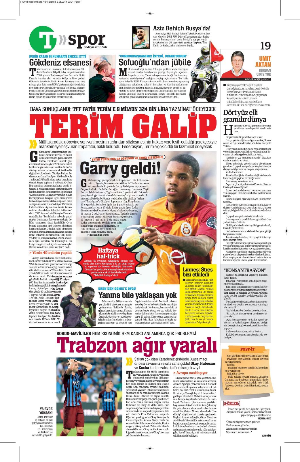 8 Mayıs 2019 Cumartesi 8 Mayıs 2019 Cumartesi